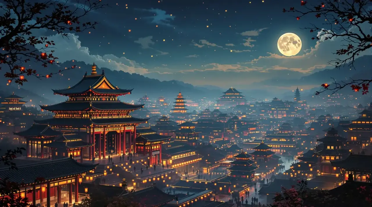 长安月下剧情背景图